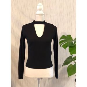 ZARA keyhole long sleeve top
